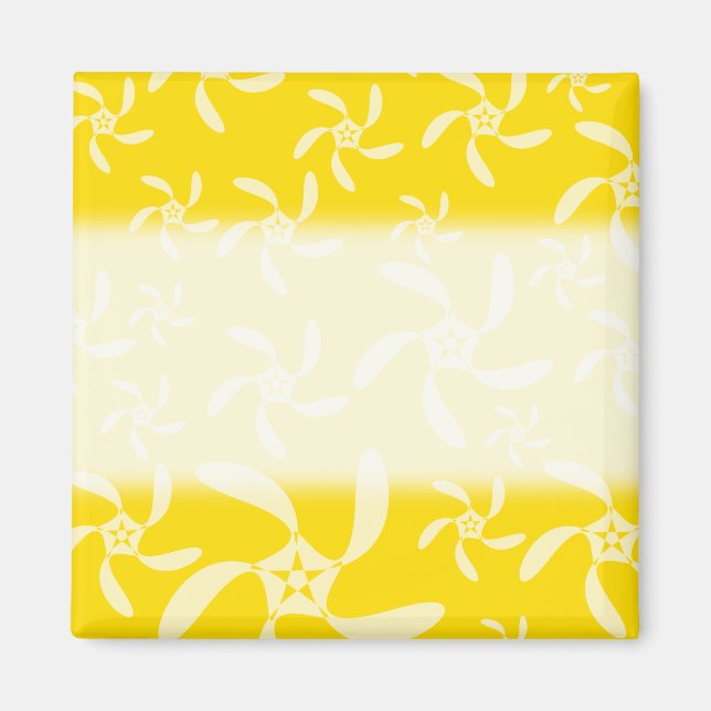 Sommar Blommigt design. Sunny Gult. Magnet (Framsidan)