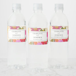 Sommar Blommigt Garden Wedding Favors Vattenflaskor Etikett