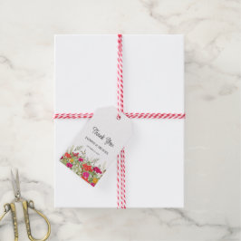 Sommar Blommigt Garden Wildblommor Bröllop Tack Presentetikett