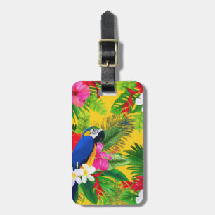 Sommar Bloom Tropical Toucan Löv Watercolor Bagagebricka