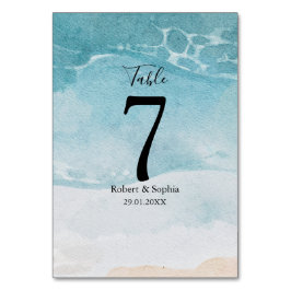 Sommar Blue Beach Wedding Bordsnummer