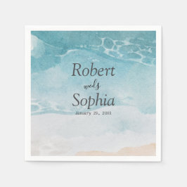 Sommar Blue Beach Wedding Pappersservett