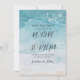 Sommar Blue Beach Wedding Spara Datumet