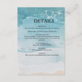 Sommar Blue Beach Wedding Tilläggskort