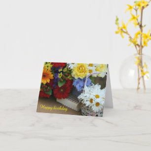Sommar Bouquet födelsedag Önskemärkt gratulationsk Kort