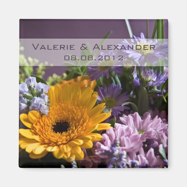 Sommar Bouquet-Spara datum magneter (Framsidan)