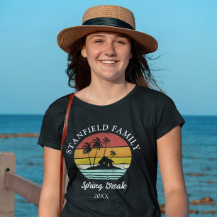 Sommar Break Beach Hut Handflatan Träd-familjen Ma T Shirt