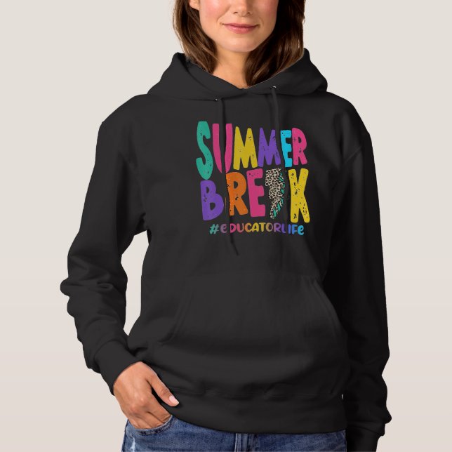 Sommar Break Educator Life Sub Leopard Teaching T Shirt (Framsida)