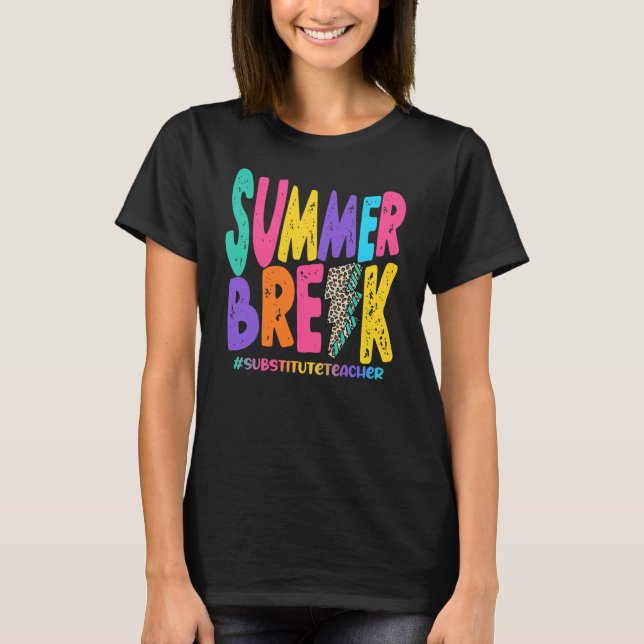 Sommar Break Suppleant Teacher Distress T Shirt (Framsida)