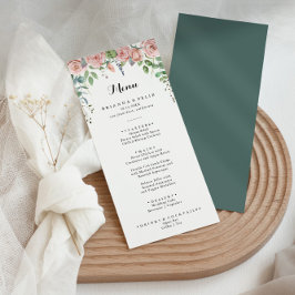 Sommar Breeze Blommigt Calligraphy Dinner Menu Meny