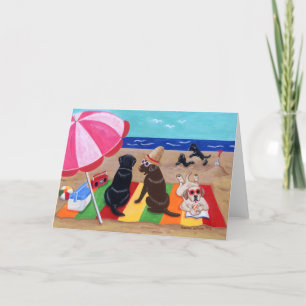 Sommar Breeze Labradors Painting Kort