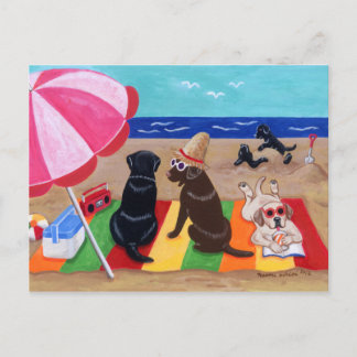 Sommar Breeze Labradors Painting Vykort
