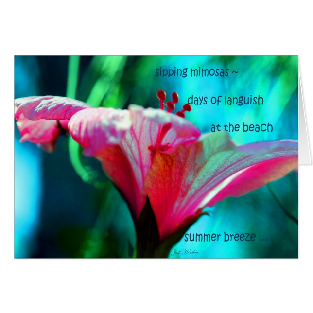 Sommar Breeze ~ "Vid stranden" OBS Kort (Framsidan Horizontal)