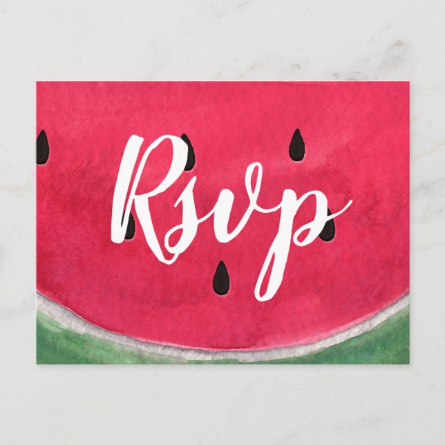 Sommar-Bröllop OSA-vykort med vattenmelon Inbjudan Vykort (Framsida)