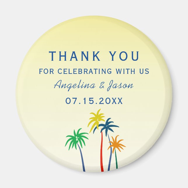 Sommar Bröllop Tack Favor Magnet (Framsidan)