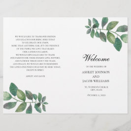 Sommar-bröllopsprogrammet har vistats. Grönt löv