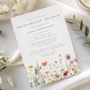 Sommar Brudtärnor Brunch med Vilda Blommor Inbjudningar