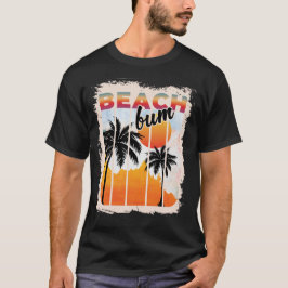Sommar Bum Beach Handflatan Träd Vacation Sunset T Shirt