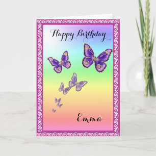 Sommar Butterflies.Grattis på födelsedagen Emma. Kort