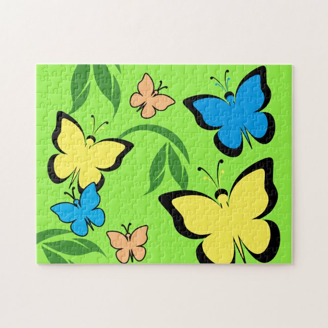 Sommar Butterflies Jigszawa Puzzles Pussel (Horisontell)