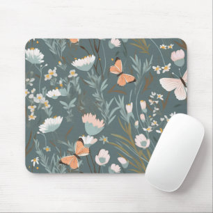 Sommar Butterflies och Wildblommor Musmatta