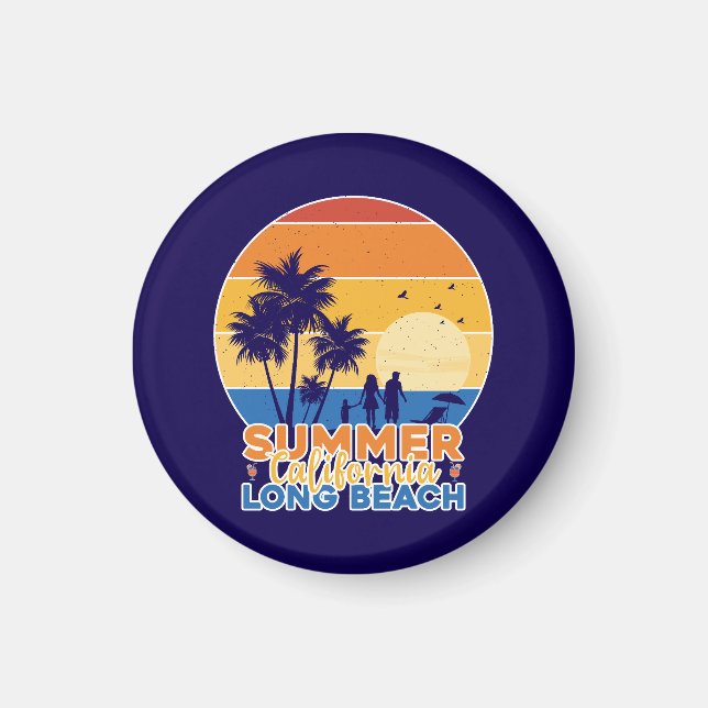 Sommar California Long Beach-66594 Magnet (Framsidan)
