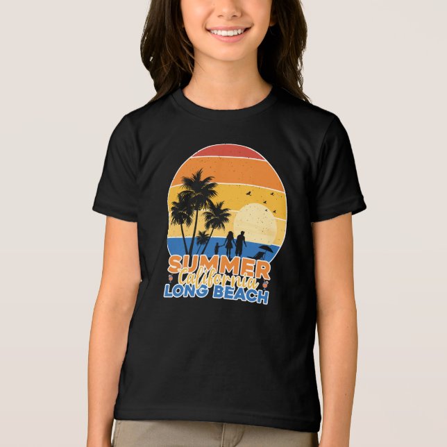 Sommar California Long Beach-66594 T Shirt (Framsida)