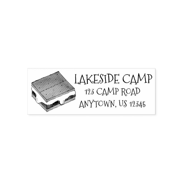 Sommar Camp Campfire Marshmallow S'mores Foodie Självfärgande Stämpel (Design)