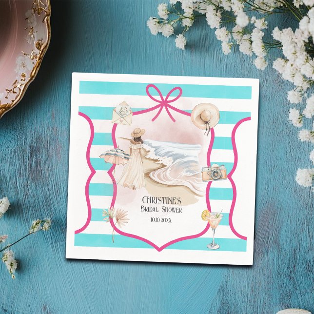 Sommar Chic Strand och Vågor Bröllopsfest Pappersservett (Skapare uppladdad)