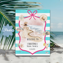 Sommar Chic Strand och vågor Bröllopsfest välkomme Poster