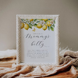 Sommar Citron Baby Shower Hur Stor Är Mammans Mage Poster