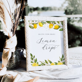 Sommar Citron Bröllopsdusch Hur Många Citrondroppa Poster