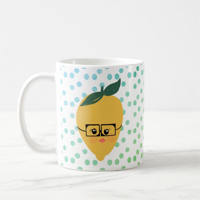 Sommar Citron Citrus Prickar Tecknad Kaffemugge Kaffemugg (Vänster)