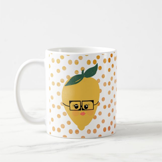 Sommar Citron Citrus Tecknad Kaffemugge Kaffemugg (Vänster)