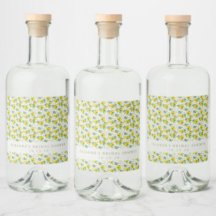 Sommar Citron Frukt Mönster Anpassad Bröllopsdusch Spritflaskor Etikett