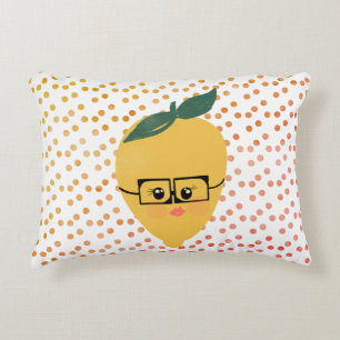 Sommar Citron Serieteckning Handritad Doodle Prydnadskudde