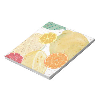 Sommar Citrus Citron Apelsin och Grapefrukt Mönste Anteckningsblock