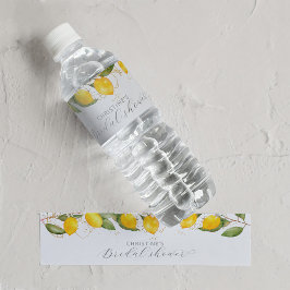 Sommar Citrus Citron Bröllopsdusch Vattenflaskor Etikett