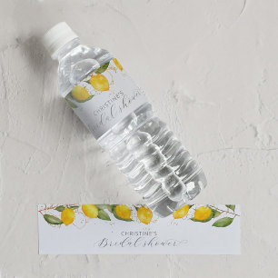 Sommar Citrus Citron Bröllopsdusch Vattenflaskor Etikett