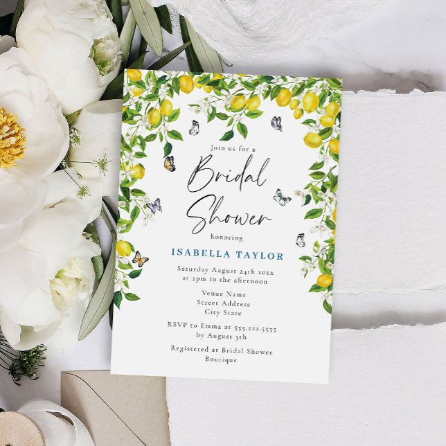 Sommar Citrus Lemon Möhippa Inbjudningar (Skapare uppladdad)