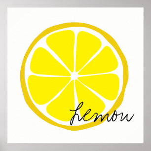 Sommar Citrus Lemon Wall Art Poster