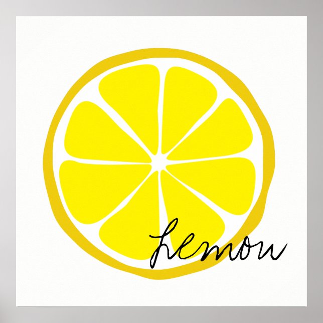 Sommar Citrus Lemon Wall Art Poster (Framsidan)