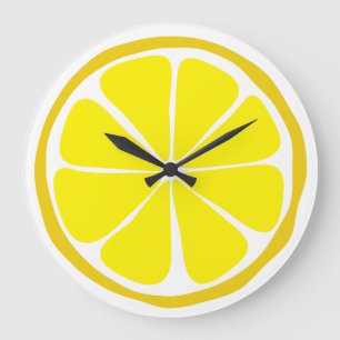 Sommar Citrus Lemon Wall Clock Stor Klocka