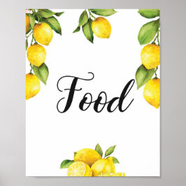 Sommar Citrus Lemons Food Sign Baby Shower Poster