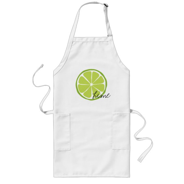 Sommar Citrus Lime Arpon Långt Förkläde (Framsidan)