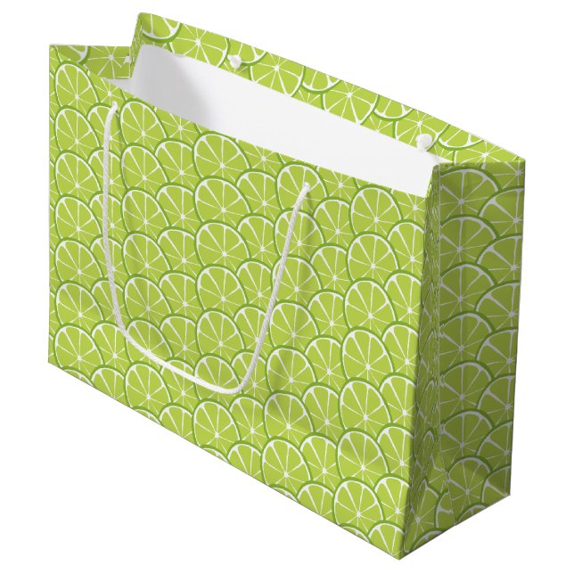 Sommar Citrus Lime Slices Gift Bag - STORGE (Framsidan Vinklad)