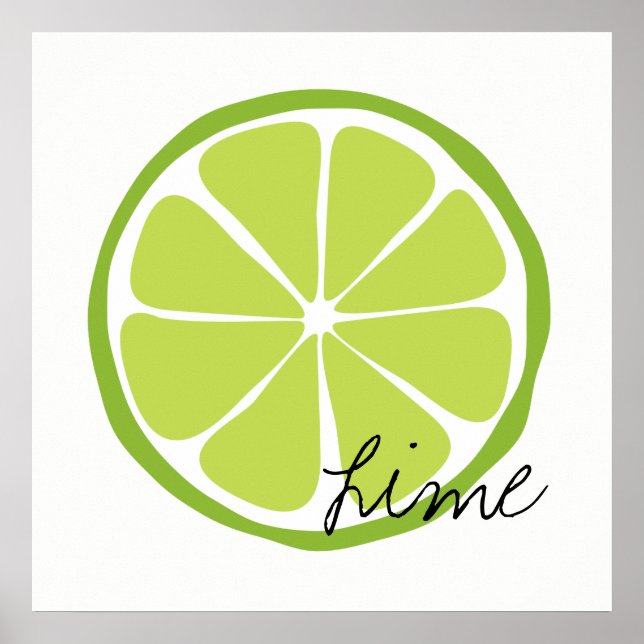 Sommar Citrus Lime Wall Art Poster (Framsidan)