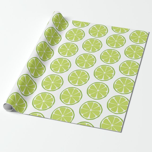 Sommar Citrus Lime Wrapping Papper Presentpapper (Utrullad)