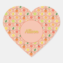 Sommar Citrus Ogee Mönster Personal Sticker