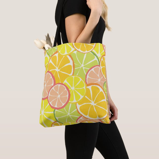 Sommar Citrus Skiva Tygkasse (Närbild)